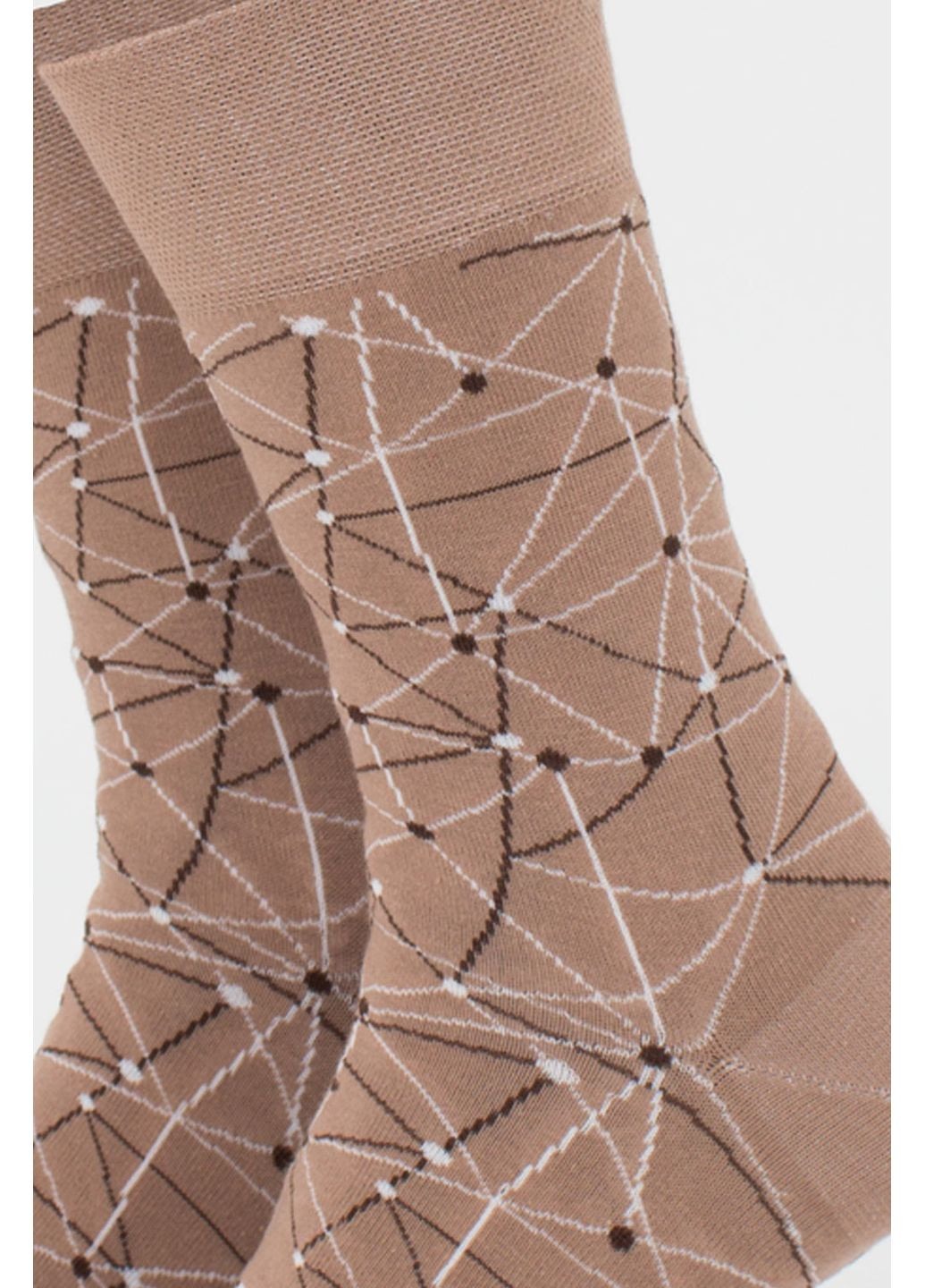 Коричневі шкарпетки чоловічі Giulia геометричні (351854495)