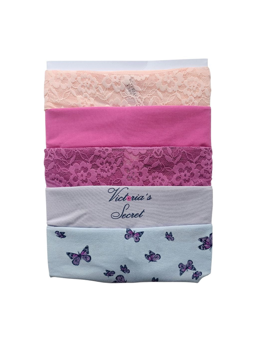 Набір 5 шт безшовні + мереживні трусики стринг танга Victoria's Secret стрінг (366216876)