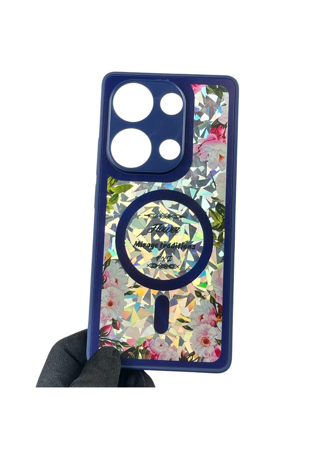 Чохол для POCO M6 Pro 4G з 3д ефектом з магнітом магсейф блискучий на сяомі поко м6 про 4г темно-синій Xiaomi (366020500)