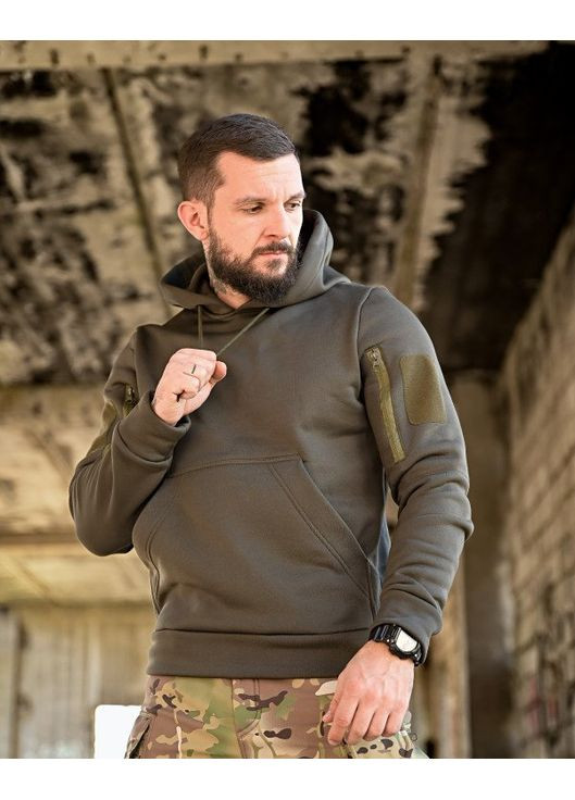Тактична чоловіча демісезонна кофта на флісі з принтом олива No Brand (362045736)