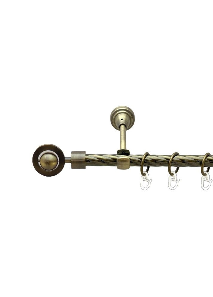 Карниз Пополо металлический однорядный открытая скрученная труба Антик 16 мм 200 см (00-00022358) ORVIT (300688125)