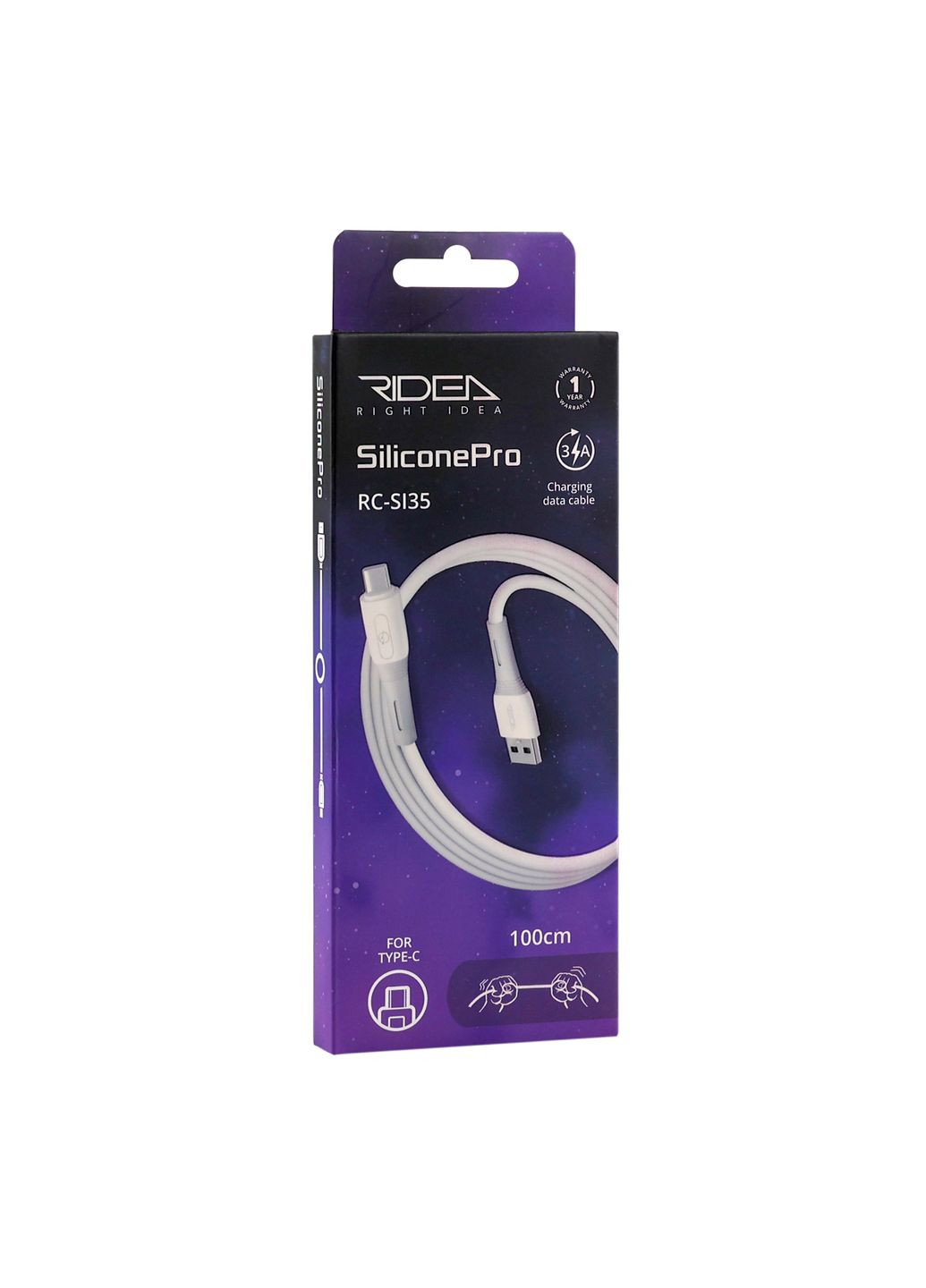 Кабель USB RC-SI35 SiliconePro Type-C 3A Бiлий Ridea (337994115)