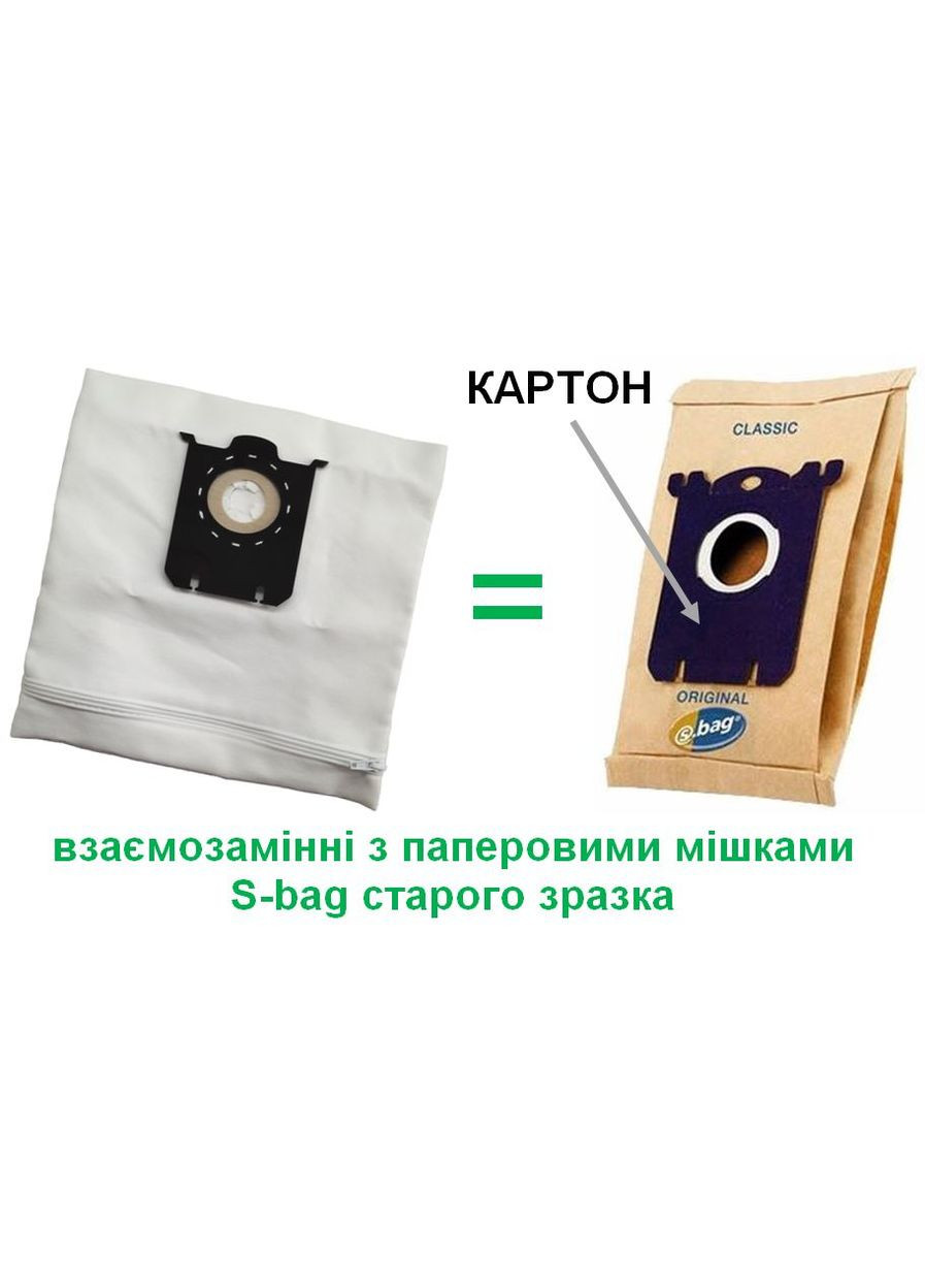Багаторазовий мішок FST 0103 для пилососа ELECTROLUX, PHILIPS, аналог S-bag Filter Systems FST0103 (332181090)