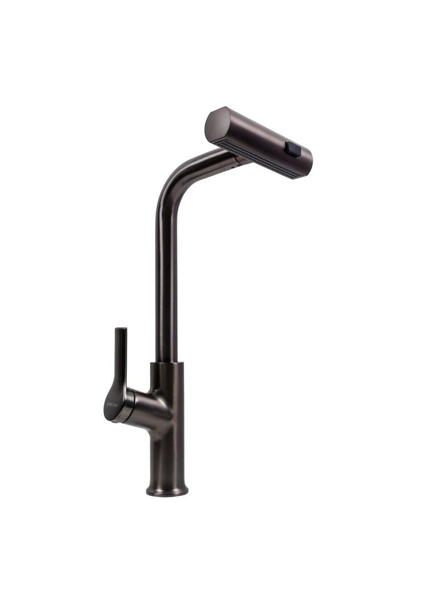 Смеситель кухонный с поворотным аэратором TH37 PVD черный Valeso (336937400)