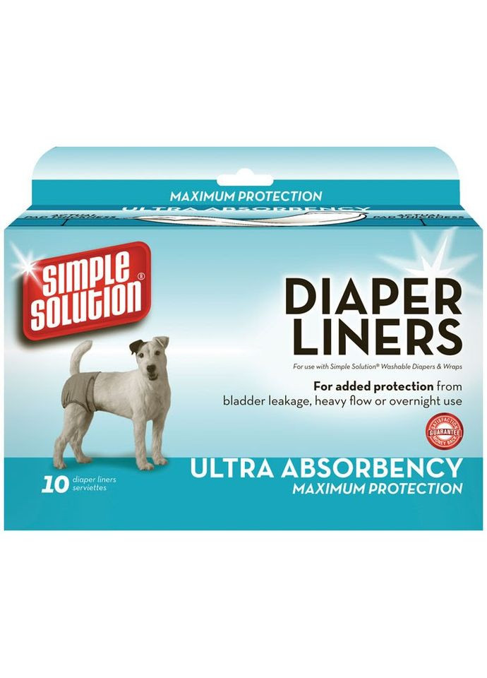 Гигиенические прокладки для животных Disposable Diaper Liners - Heavy Flow 10 шт (ss10607) Simple Solution (308893960)