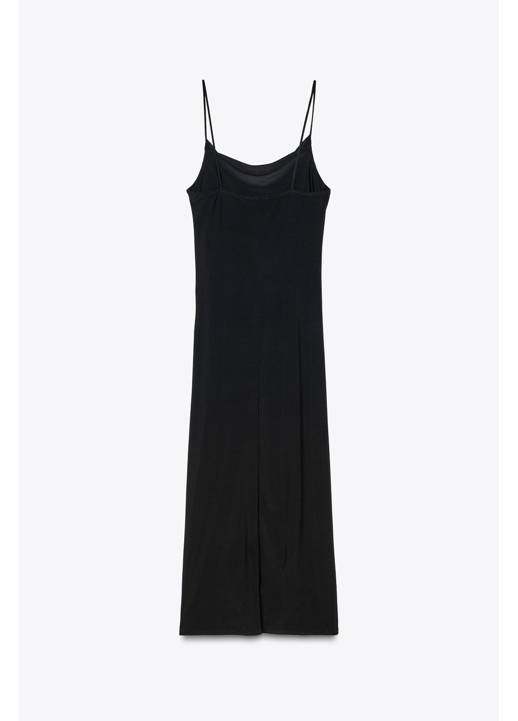 Черное платье средней длины со сборками Zara