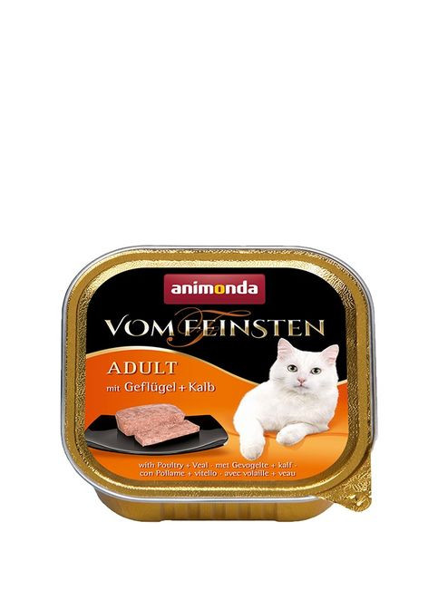 Консерви Vom Feinsten для кішок з м'ясом свійської птиці та телятиною 100 г (4017721832007) Animonda (279570159)