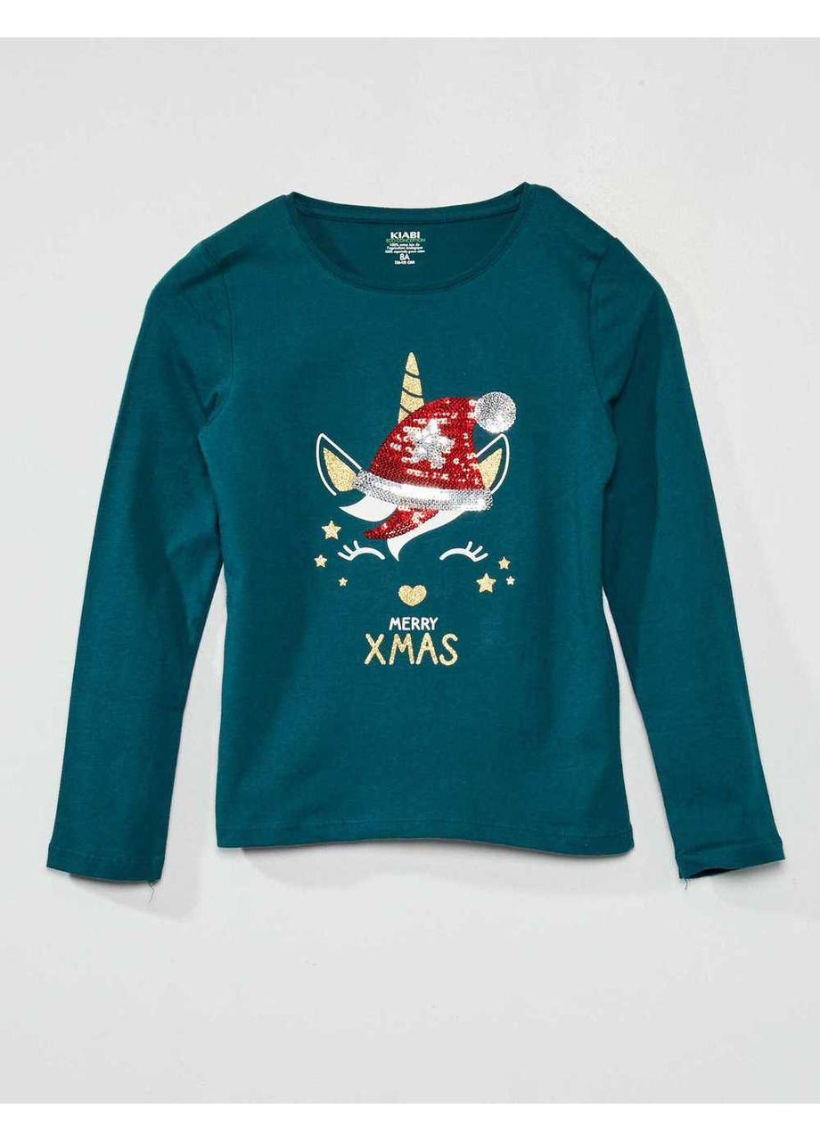 Темно-зеленый лонгслив Kiabi