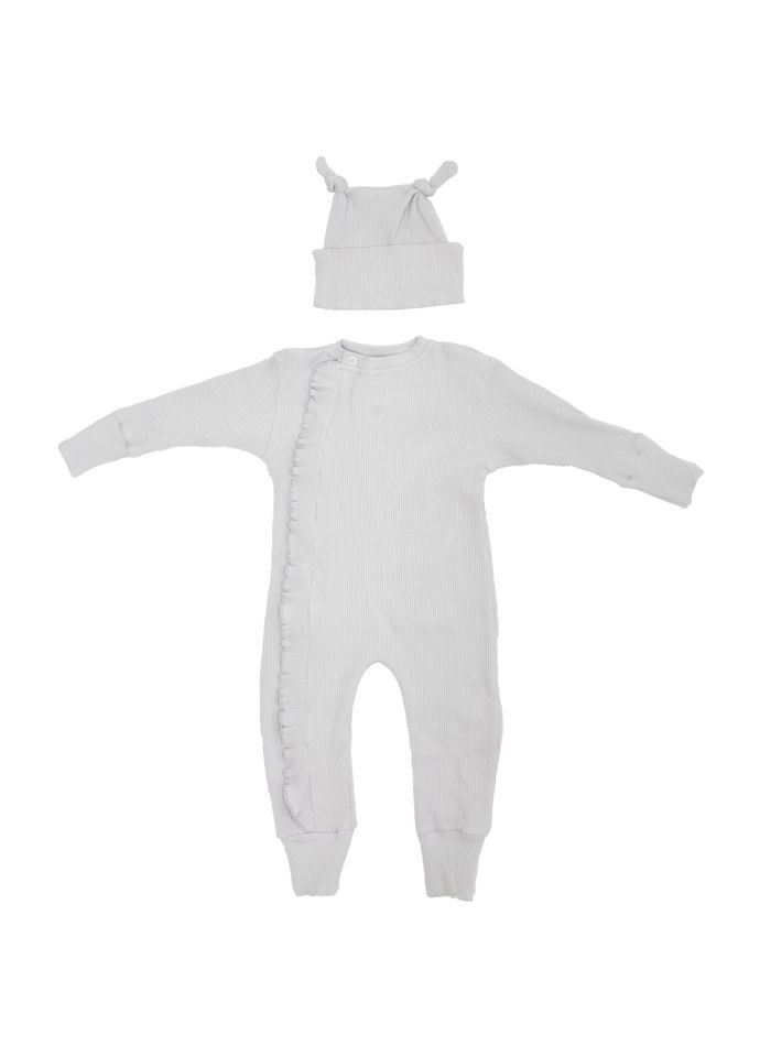 Человечек и шапочка для девочки Ego Baby Girl, интерлок, р.68, серый () Twins W-192-TEBG68-10 (355183727)