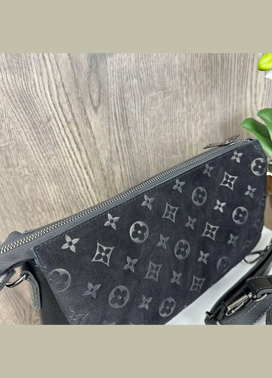 Жіноча міні сумка клатч на плече натуральна чорна замша (sku_1533) No Brand (330575686)