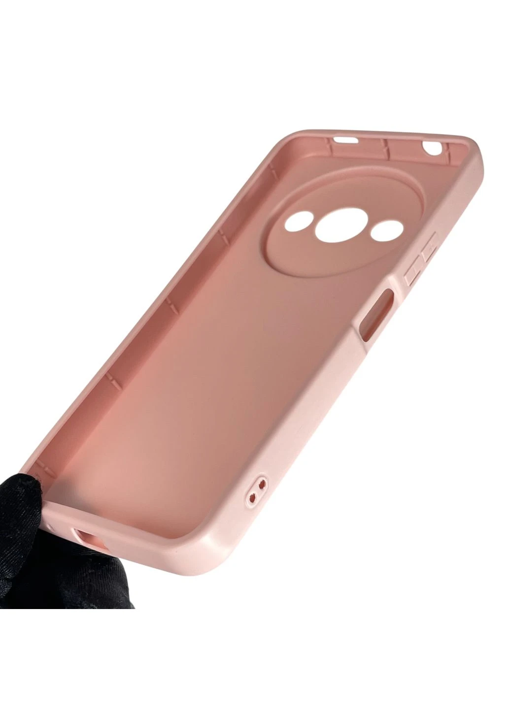 Чехол силиконовый Soft Touch с 3D принтом злой котик для Redmi A3 розовый (Полная защита камеры) Xiaomi (378976199)
