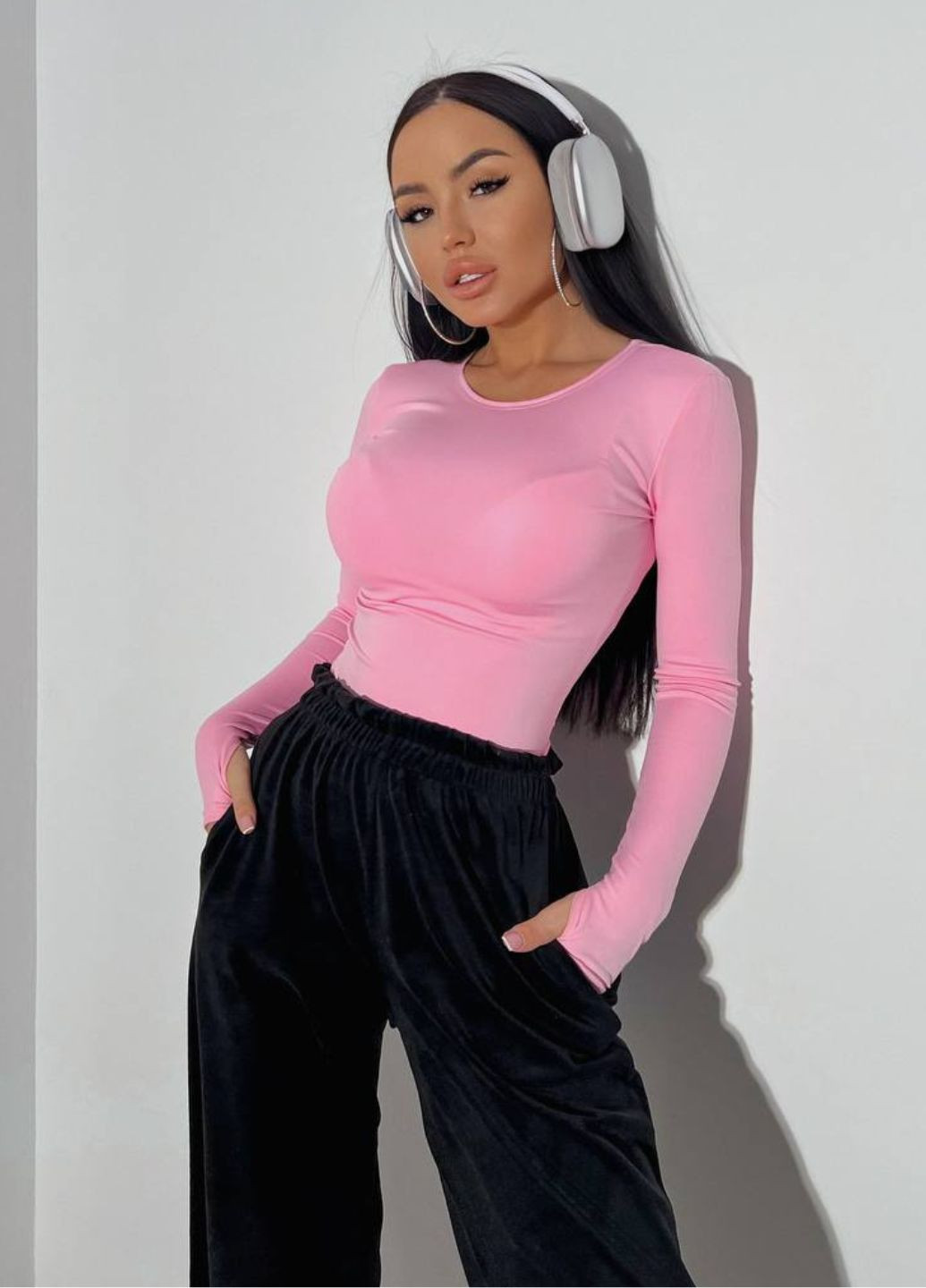 Базовый лонгслив с разрезом под пальчик Україна (328214192)