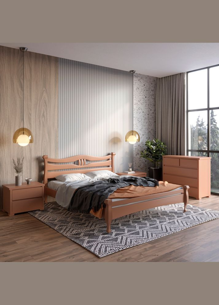 Полуторне дерев'яне ліжко Даллас (RAL8025) 120х200 см Mebigrand (366083821)