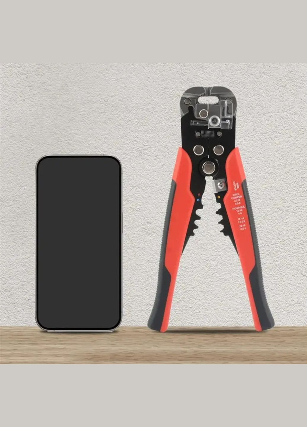 Инструмент для зачистки проводов и обжима кабеля 0,2-6 мм MT-103B Красный No Brand (302242481)