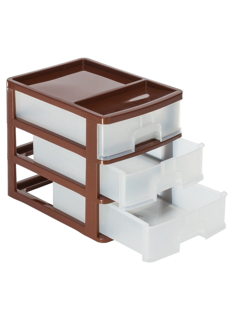 Мини комод на 3 ящика "А4" Коричневый. R-Plastic (345122360)
