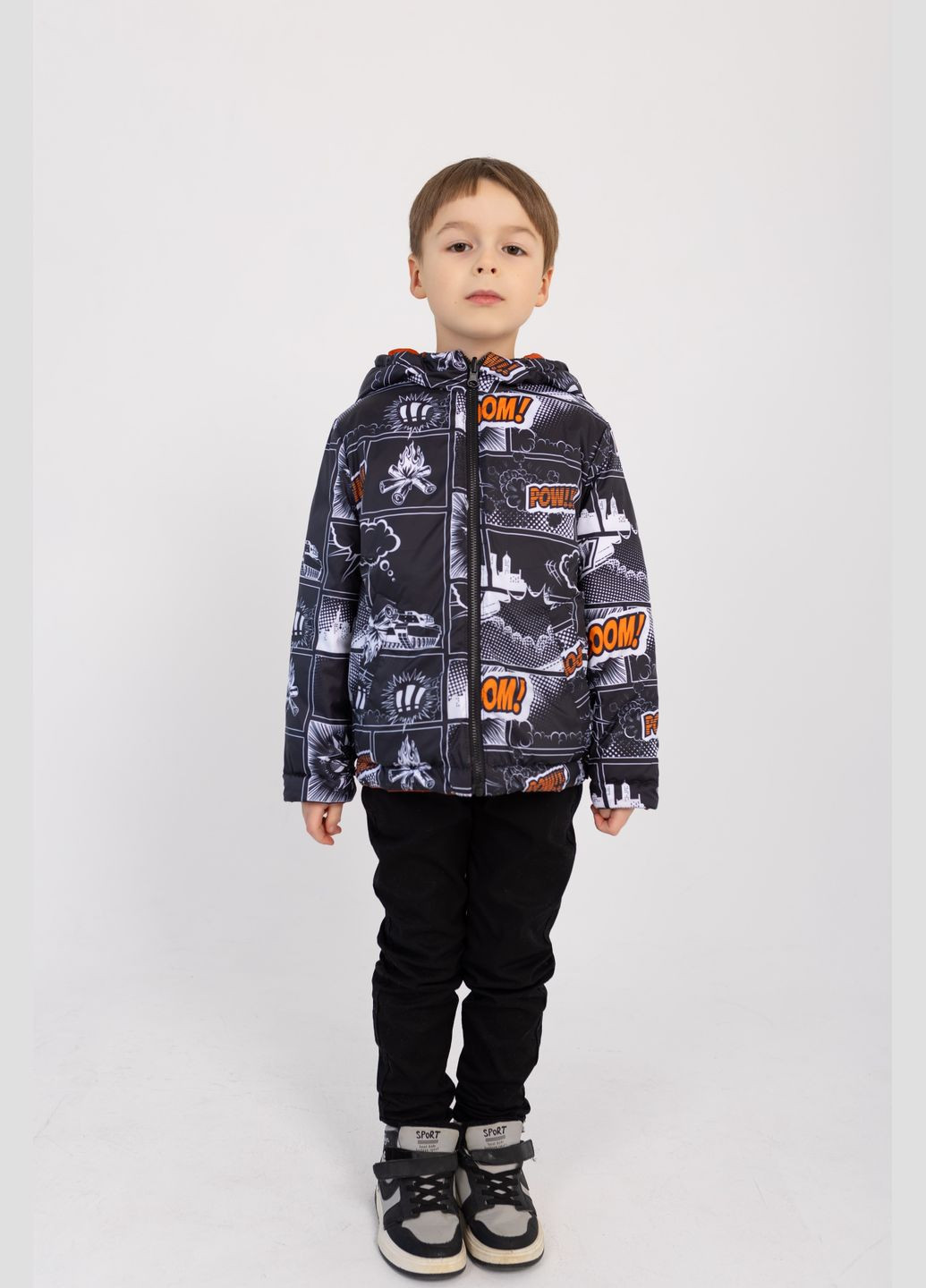 Комбинированная демисезонная двусторонняя куртка оранжевый Cvetkov Робби