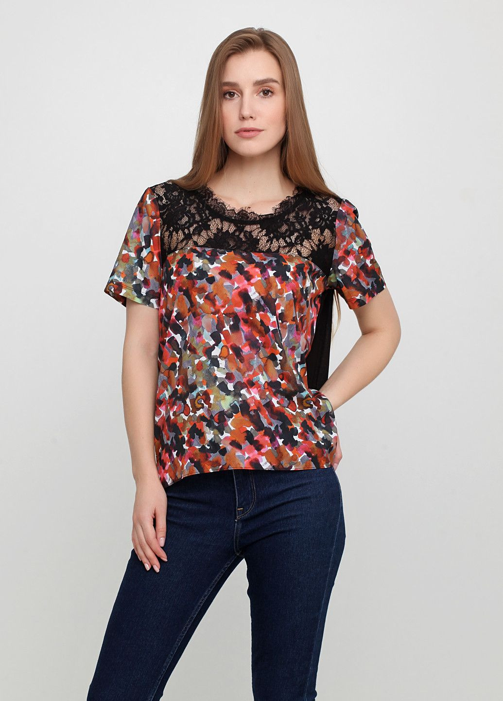 Чёрная блуза черно-коричневый French Connection