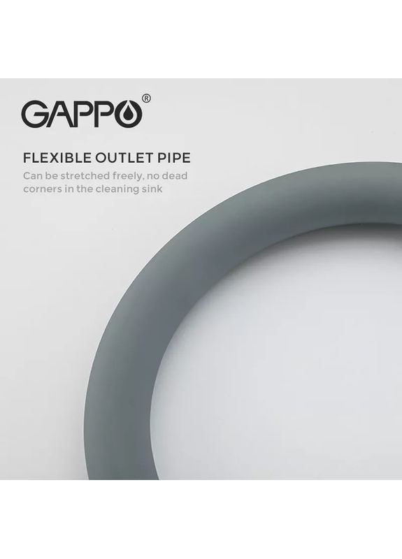 Змішувач для кухні на дві води G4398-30 з гнучким виливом, сірий/хром GAPPO (371881889)