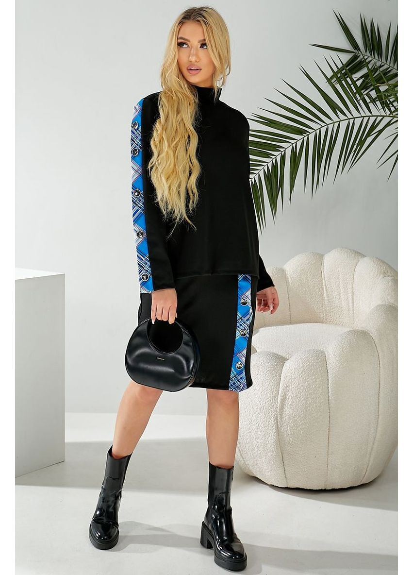 Костюм жіночий класичний, колір чорно-синій, 257R322-2 Ager (363977807)