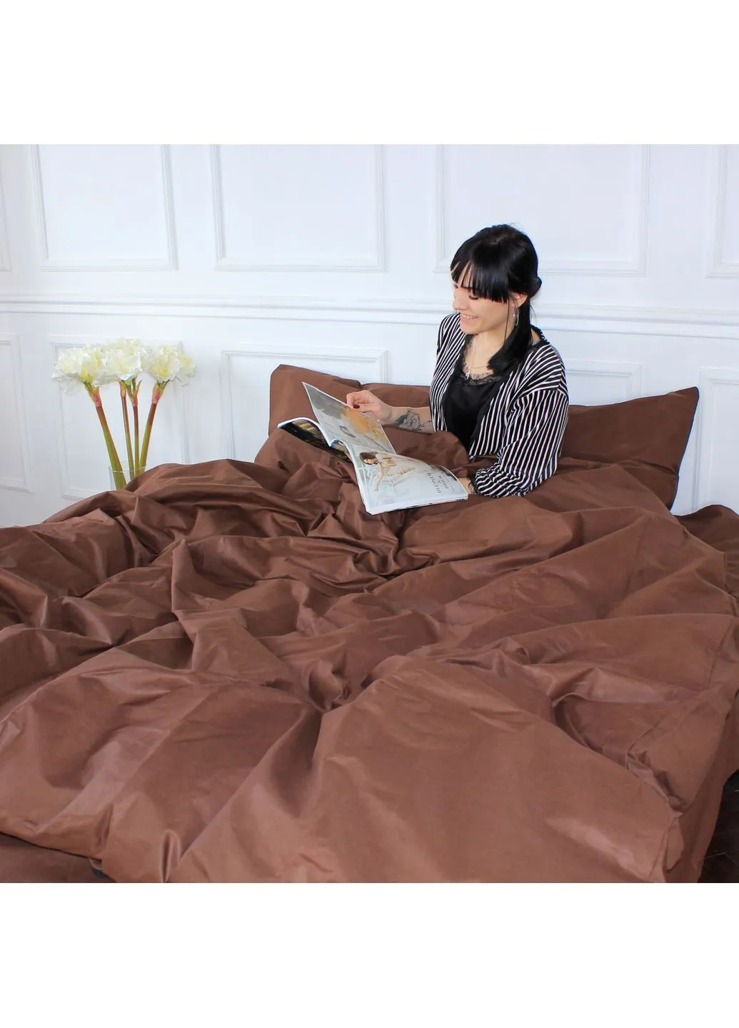 Постільна білизна (2200004670560) Mirson Ranforce Elite 19-1217 Chocolate perla 175х210 (379026415)