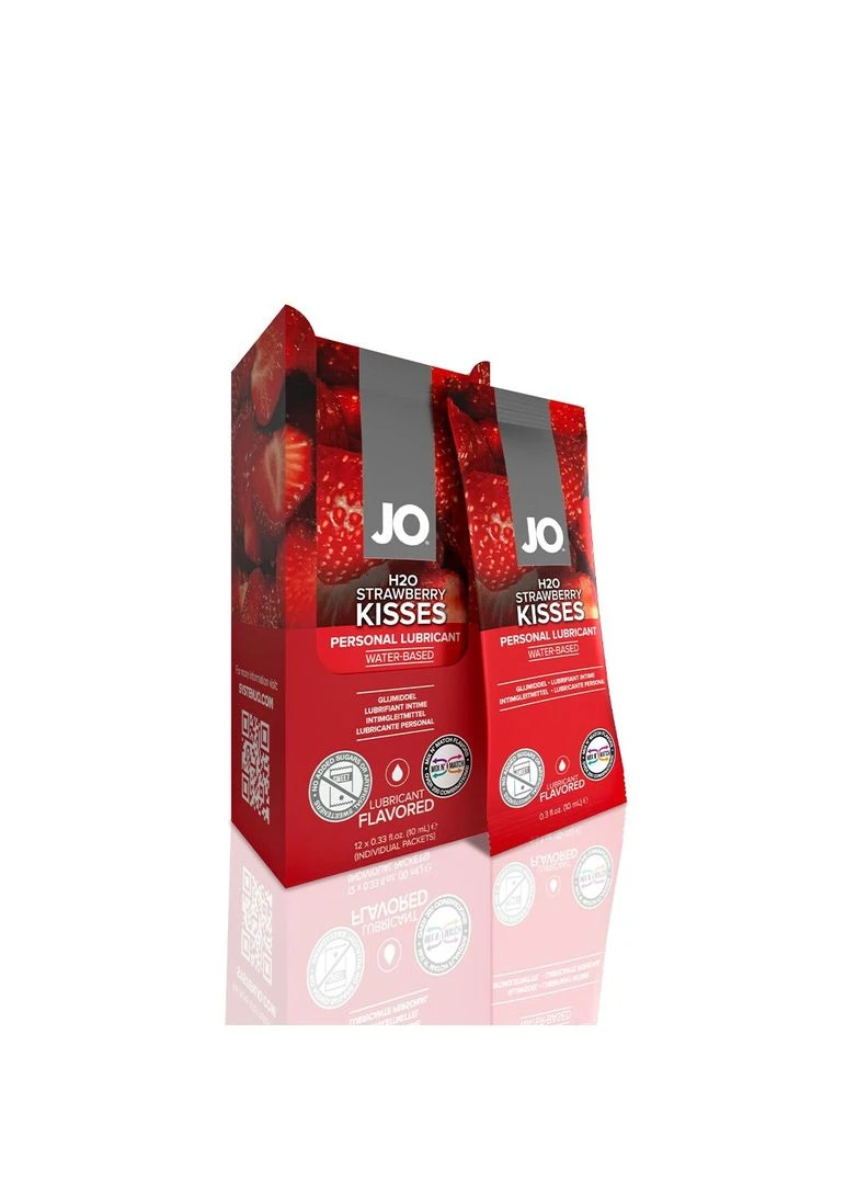 Набор лубрикантов, вкус Клубника (12 шт по 10 мл) Foil Display Box – JO H2O Lubricant – Strawberry System JO (383525801)