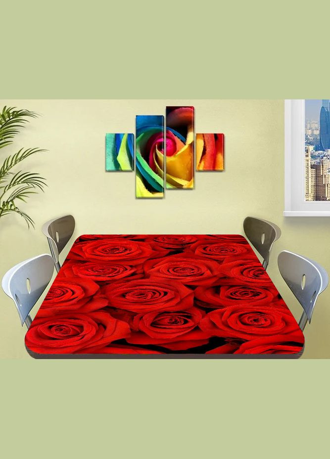 Наклейка на стол 60 х 100 см Красные розы ПБ_fl13595 Декоинт (278287278)