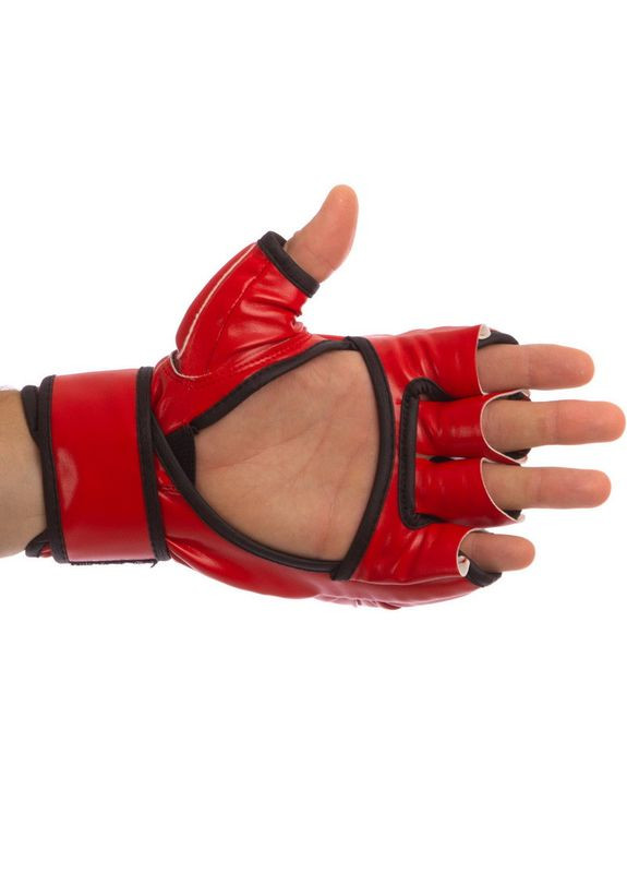 Рукавички для змішаних єдиноборств MMA PU (р-р, Червоний) (BO-1394_Червоний_L) Zelart (354703104)