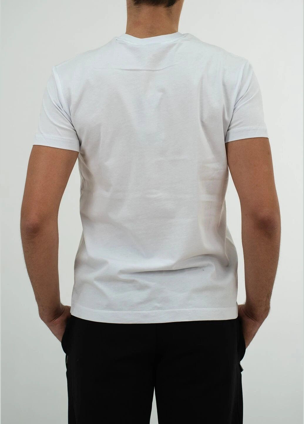 Белая футболка мужская с коротким рукавом Hugo Boss Logo Label Patch