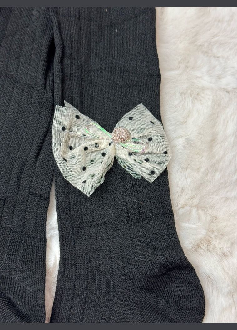 Колготки для девочки с бантиком черный 10663 No Brand (315319373)