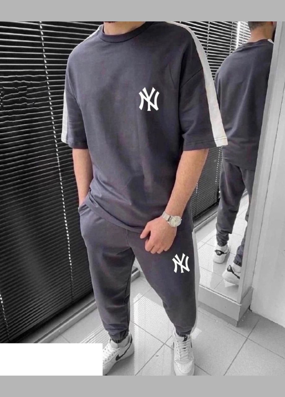 Графітовий спортивний костюм з футболкою Fashion
