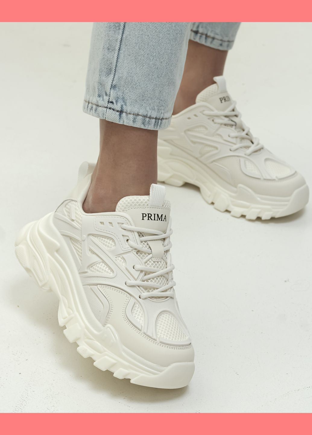Кросівки жіночі шкіра текстиль Prima d'Arte молочні всесезони (281352835)