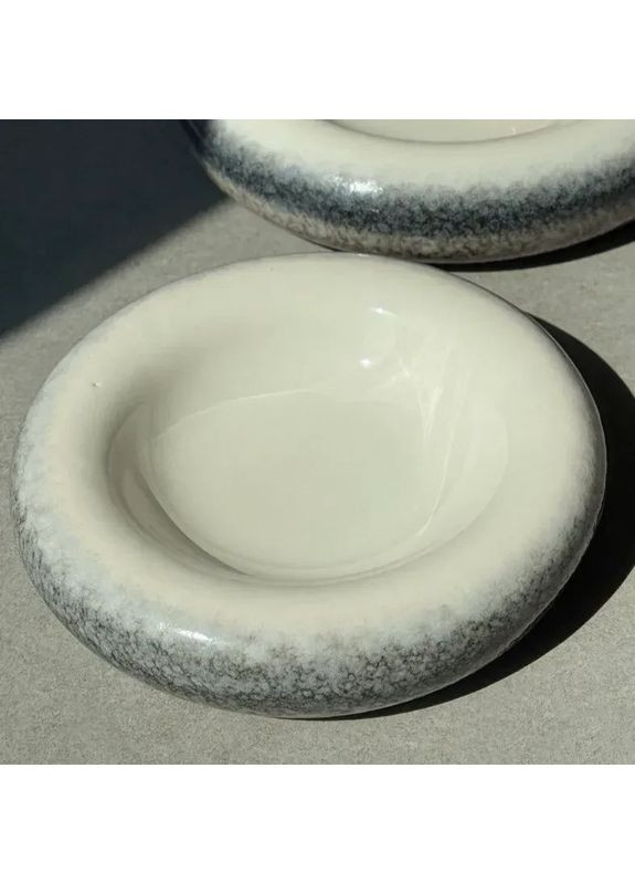 Тарелка "Каменный круг" 1шт. голубого оттенка керамическая в современном дизайне 20.3см OSM (365549079)