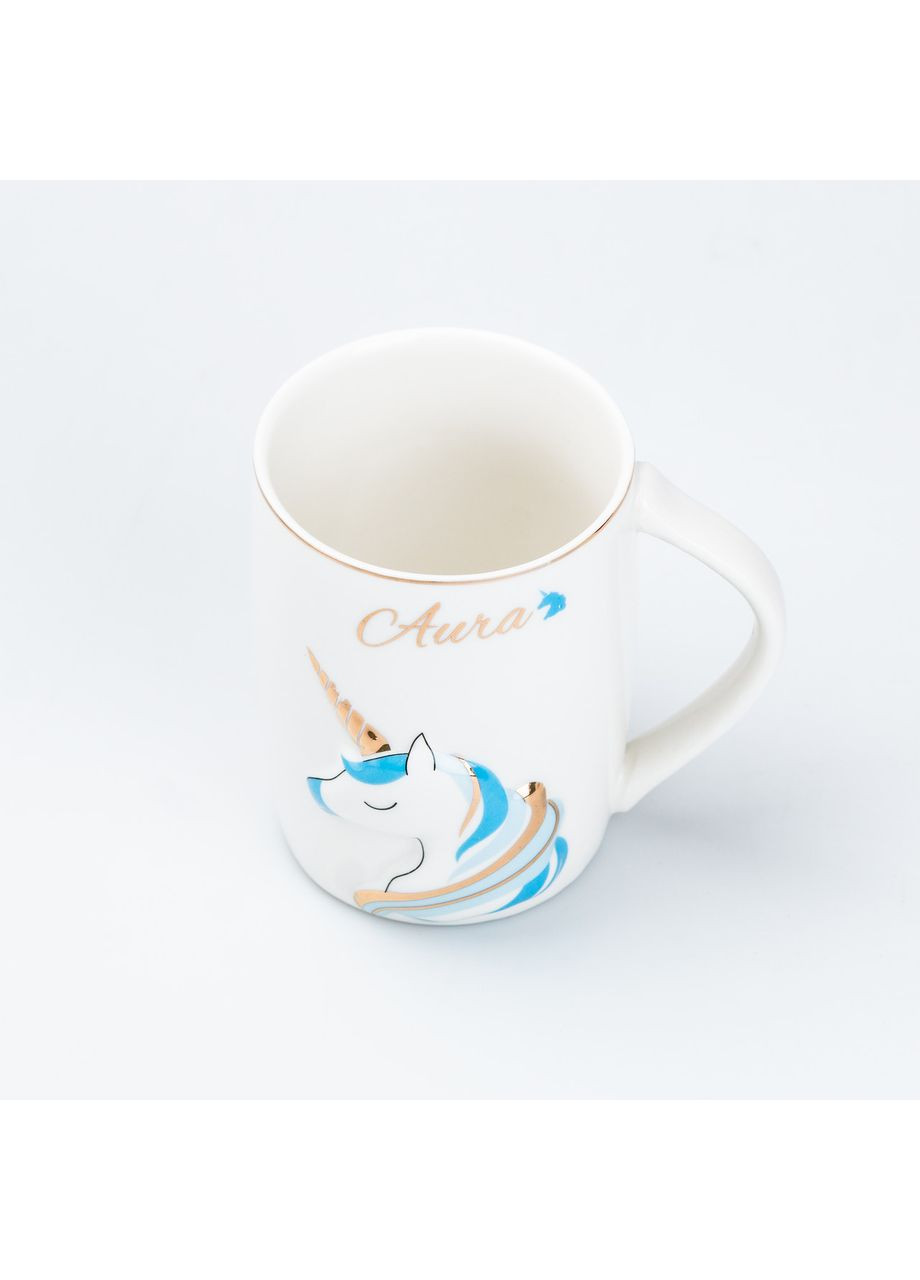Чашка керамічна з малюнком єдинорога 400 мл Aura Блакитна TS Kitchen (360455261)