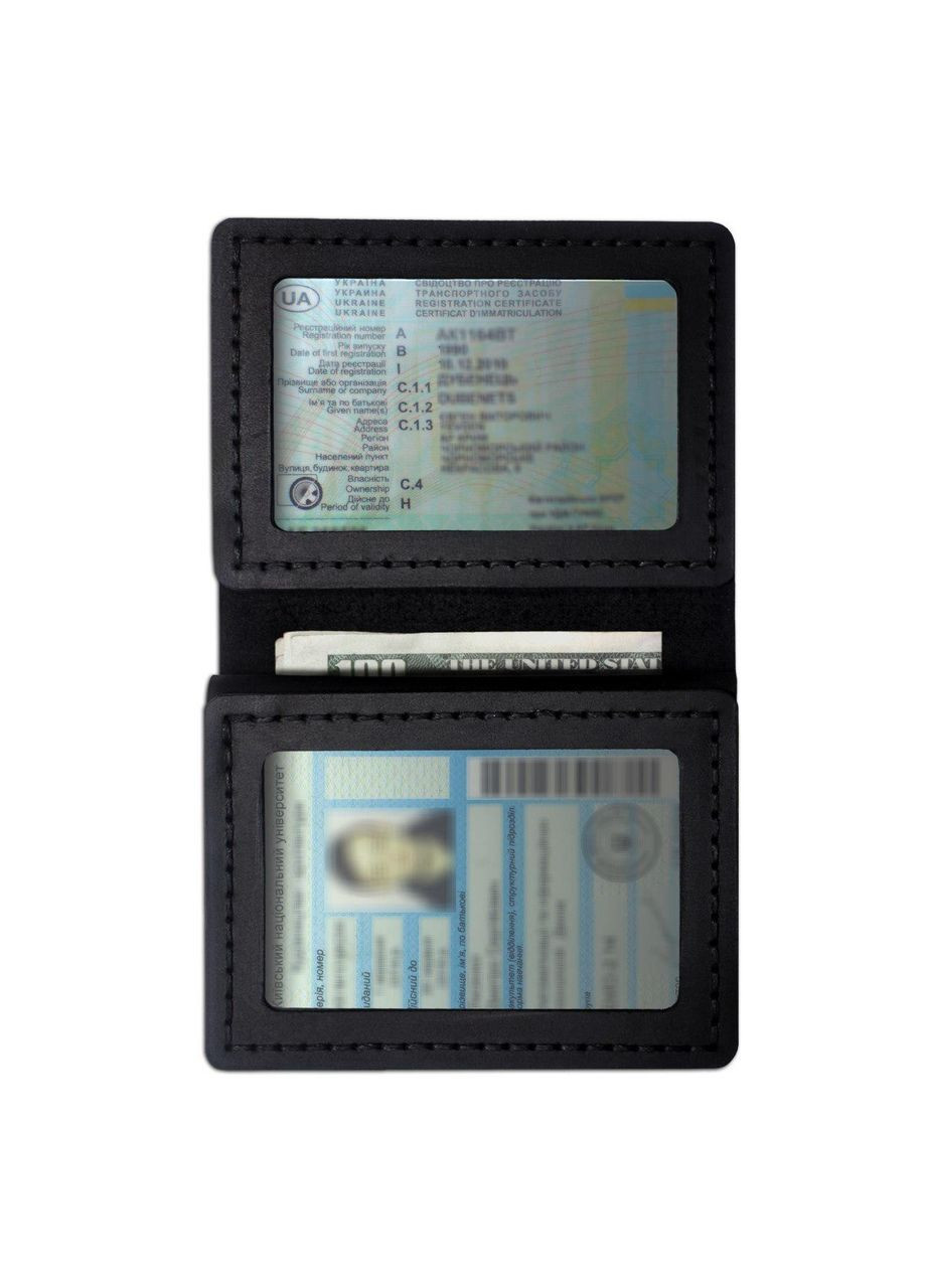 Портмоне - Обложка для автодокументов Audi (4 окна для прав, ID паспорта, пропуска) - Черный (nas150401-9) Anchor Stuff (318534463)