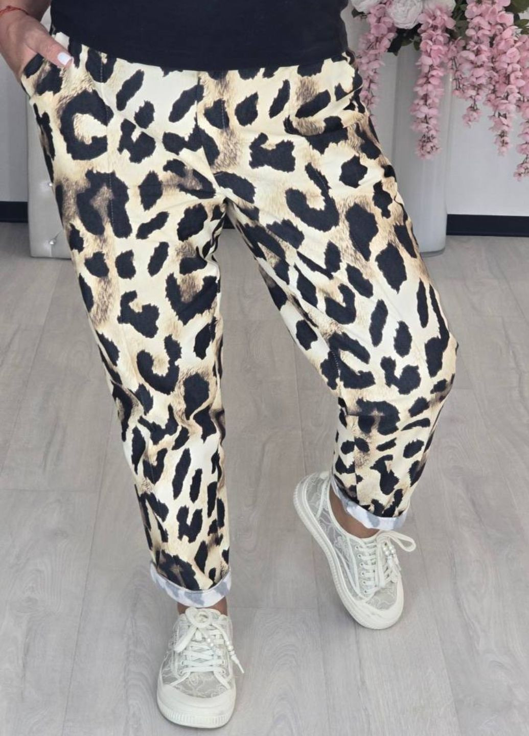 Джинсы с принтом леопард Allthings - (322670373)