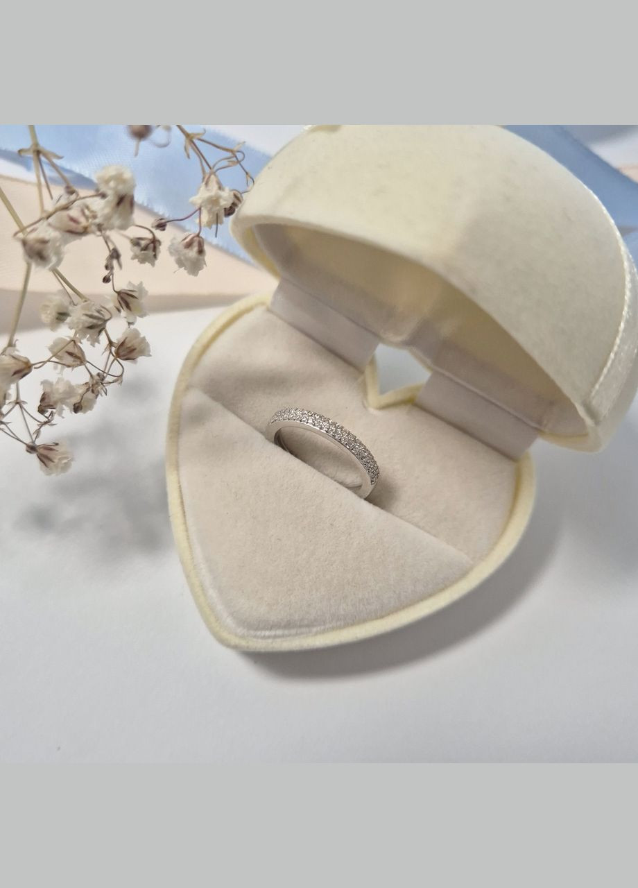 Серебряное Кольцо Двухстороннее с Белыми камнями размер серебро 925 пробы Родированное 1421 2.20г No Brand (313103499)