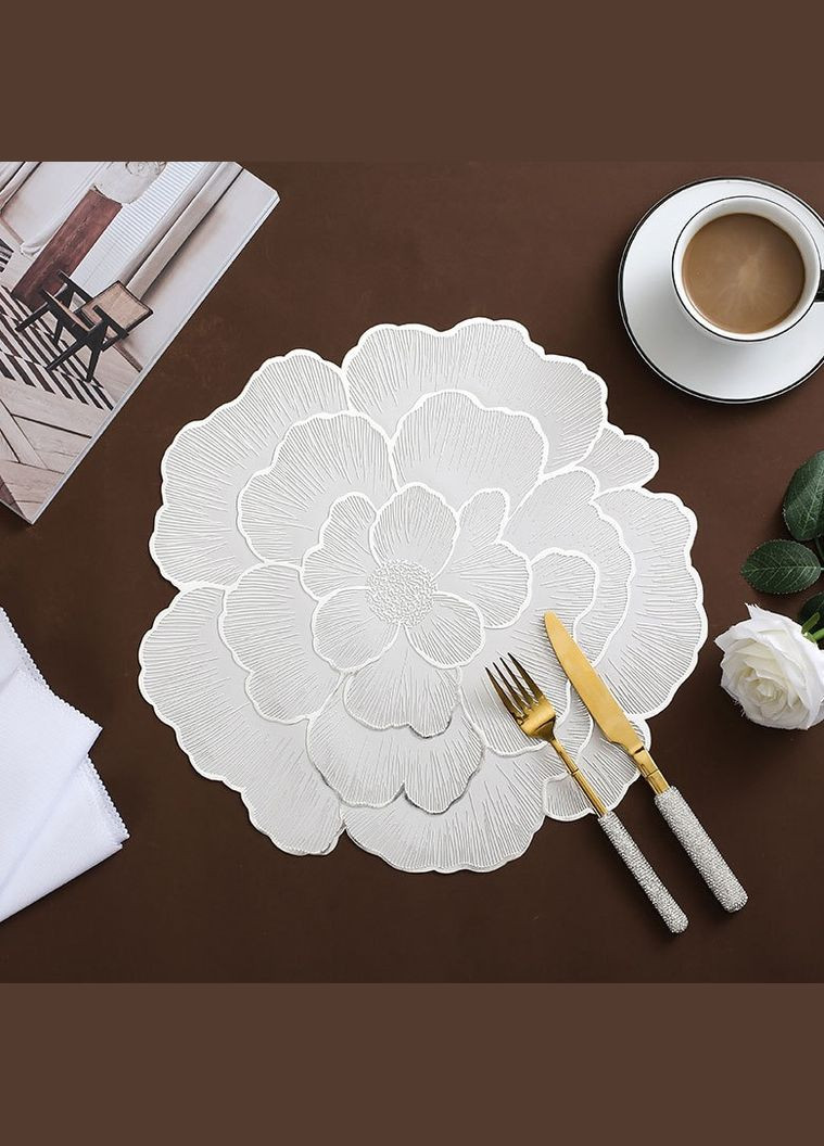 Серветка сервірувальна 18449 38 см срібляста No Brand (364495437)