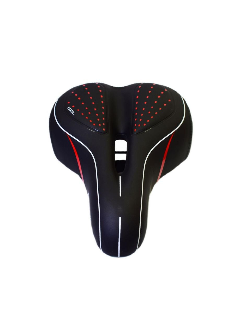 Седло велосипедное SD-189 GEL с прорезью и гелевой вставкой, черное с красным Avanti (302806448)
