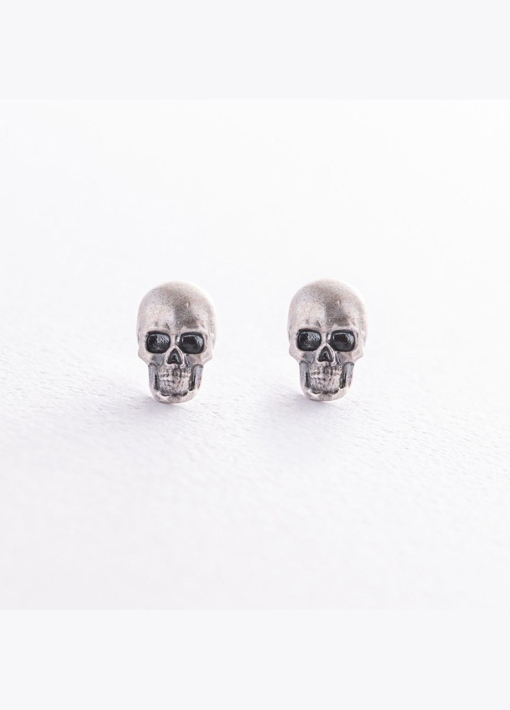 Серьги - пусеты Череп в серебре 123301 Oniks (264025107)