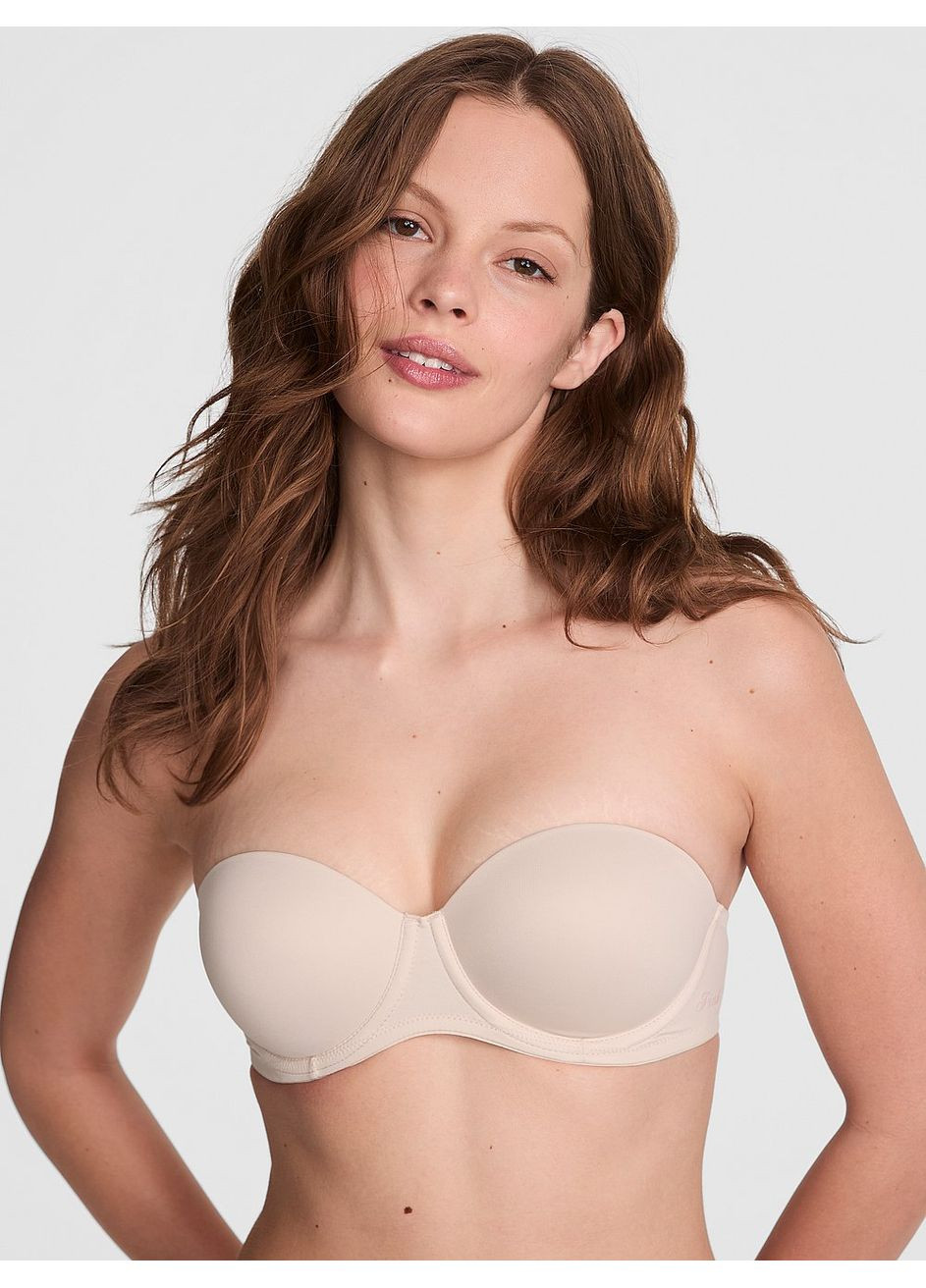 Бежевый бюстгальтер wear everywhere push-up strapless bra (26782812) Victoria's Secret с косточками