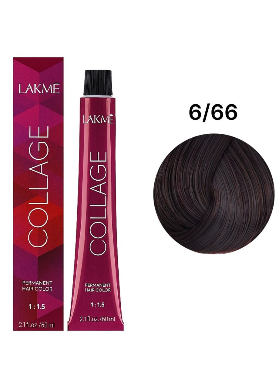 Стійка фарба для волосся Collage Creme Hair Color 6/66 Темний блондин коричневий яскравий 60 мл Lakme (372990057)