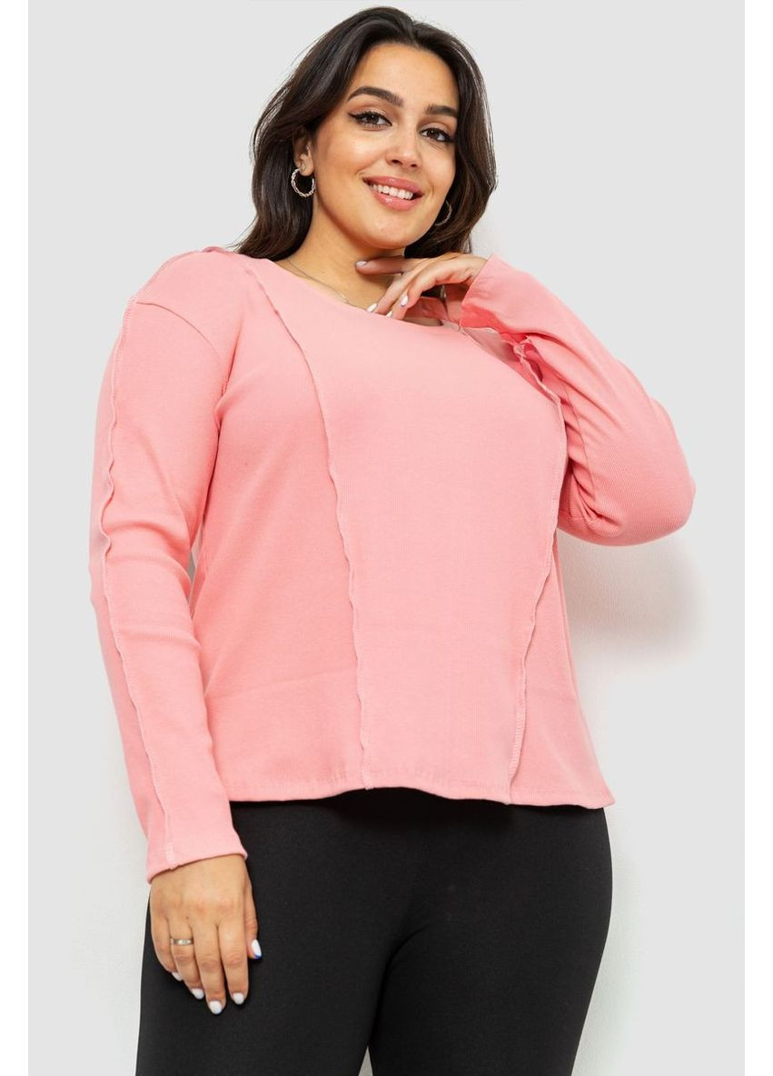 Рожевий жіночий лонгслів в рубчик, колір темно-синій, 102r325-1 Ager (311951465)