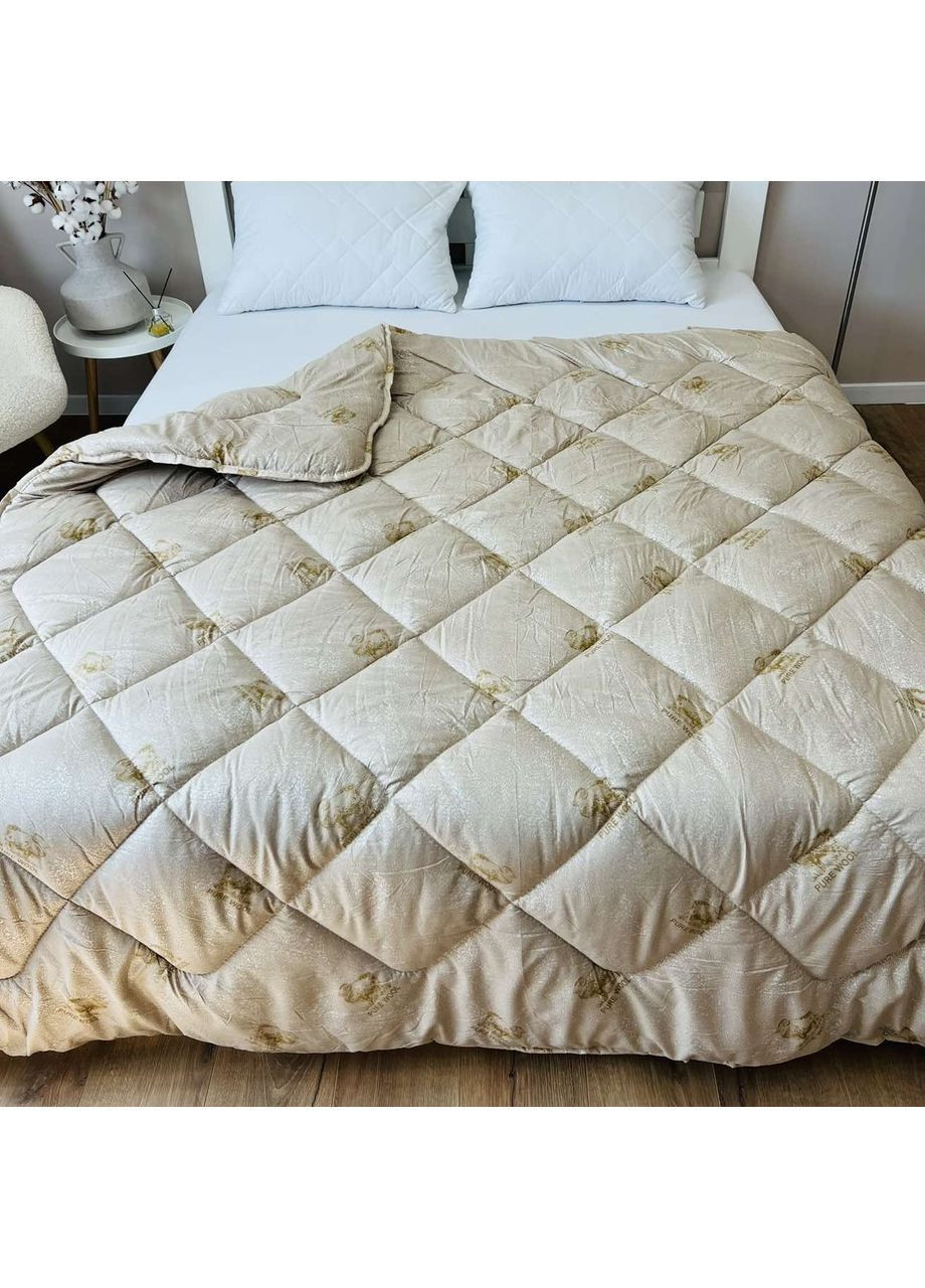 Одеяло "Pure Wool" -невесомый комфорт, бежевый цвет размер 180*210 см, плотность 350 г/м^2. No Brand (366561115)