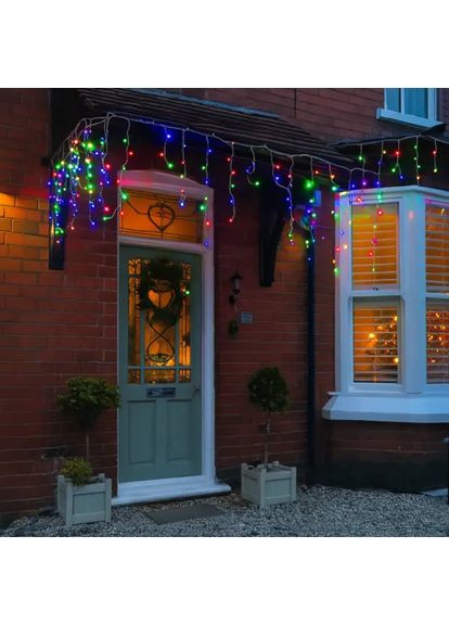 Уличная гирлянда Бахрома 12 м 200 LED белый провод Мультиколор 12MWML Garlando (306849540)