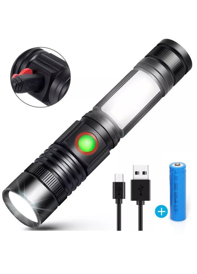 Ширококутний світлодіодний ліхтарик на 6000K, ліхтар ручний акумуляторний WT-601 Watton (338854967)