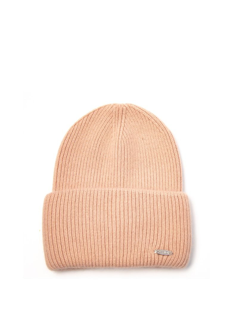 Шапка бини женская ангора бежевая OLIVIA LuckyLOOK 864-544 (322791199)