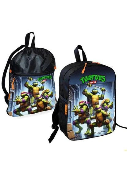 Школьный рюкзак детский Ракушки-ниндзя + Сумка для обуви спортивной формы Рюкзак-мешок для мальчика (2092) (1330357) Brand (368865218)