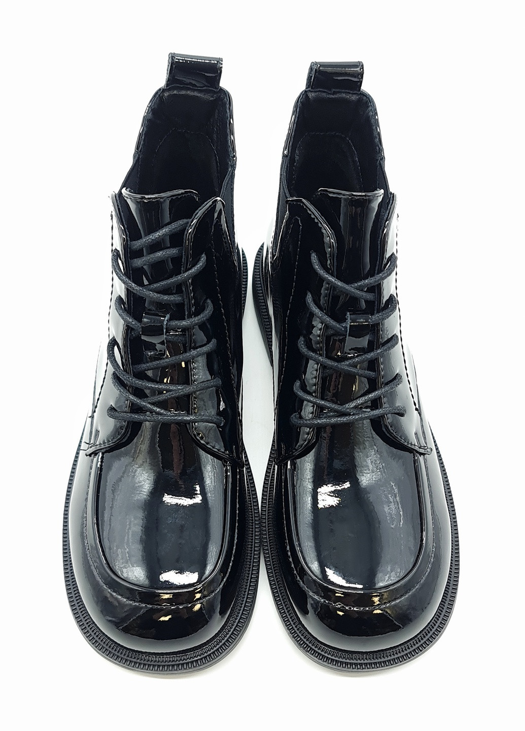 Осенние женские ботинки черные лакированная кожа ya-18-10 23 см (р) Yalasou