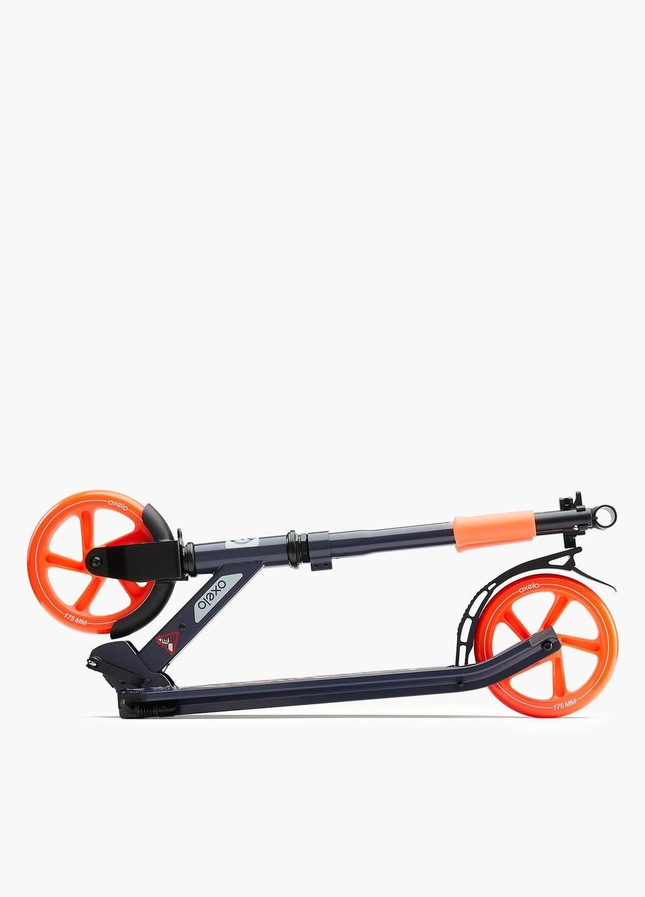 Самокат MID7 с подножкой синий/оранжевый. Oxelo (322238066)