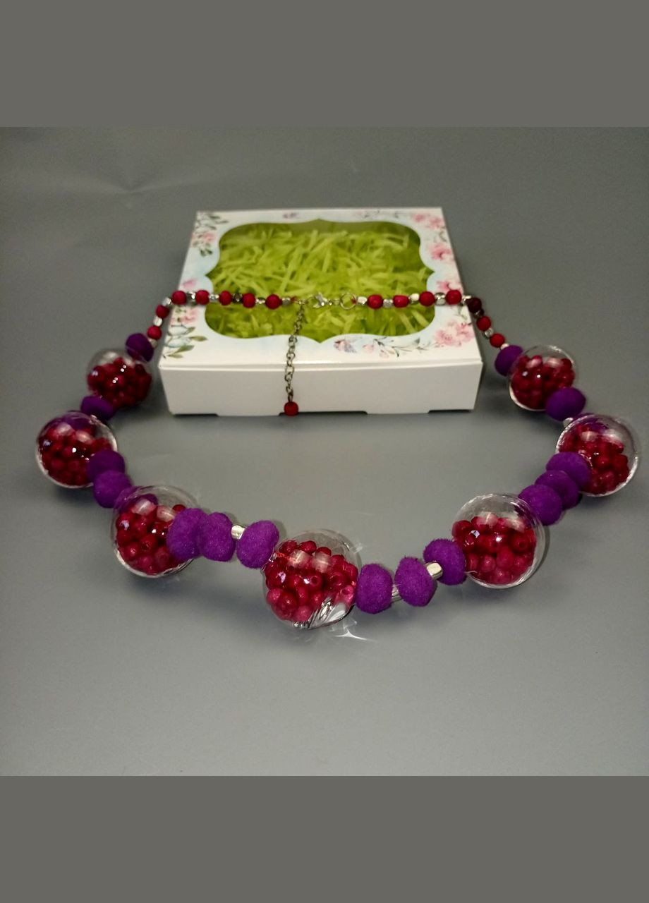 Намисто ручної роботи в стилі бохо. Блакитне жіноче намисто+подарунок No Brand (342384777)